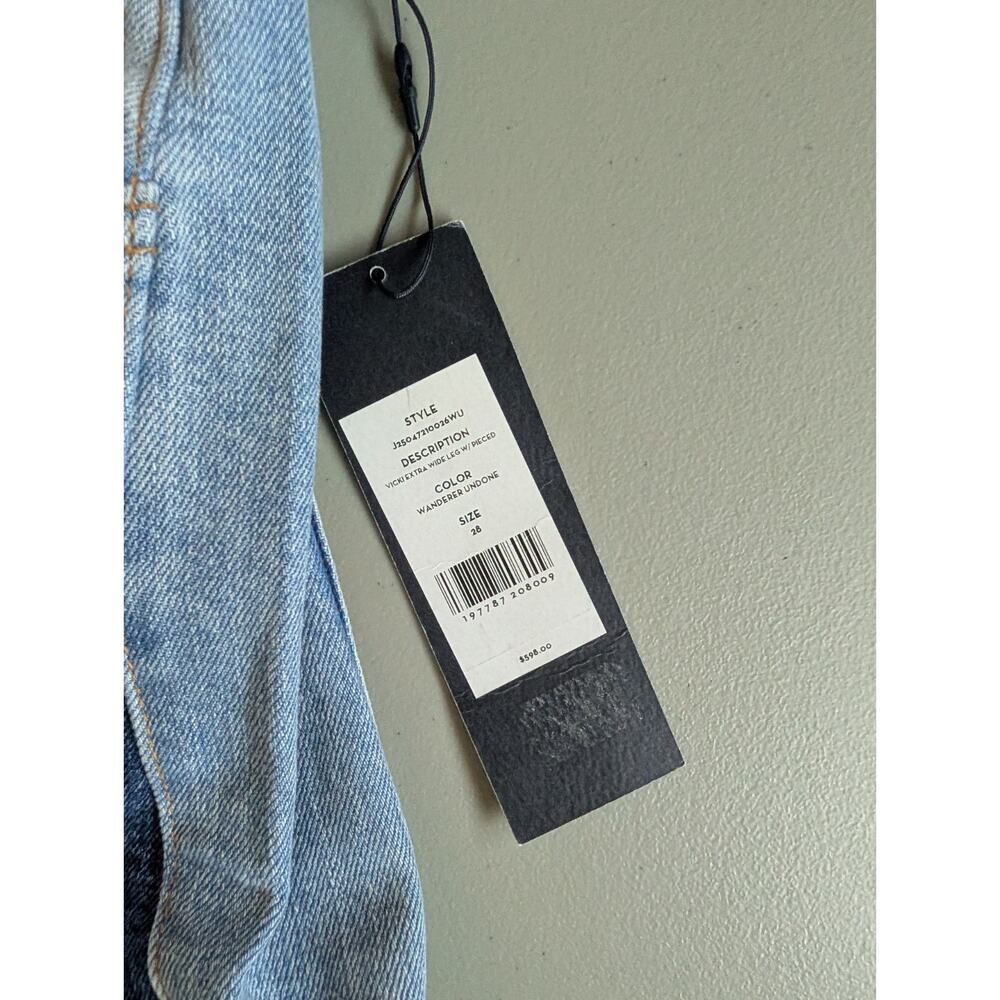 NWT Veronica Beard Vicki Patchwork Wide-Leg Jean Sz 28 Wanderer Undone #9M511 - Picture 8 of 12